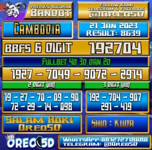 Bocoran Togel Cambodia 21 Januari 2023