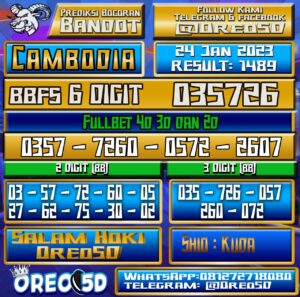 Bocoran Togel Cambodia 24 Januari 2023