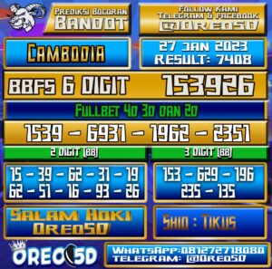 Bocoran Togel Cambodia 27 Januari 2023