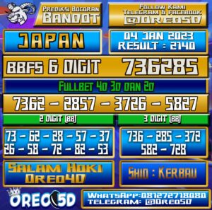 Bocoran Togel JAPAN 4 Januari 2023
