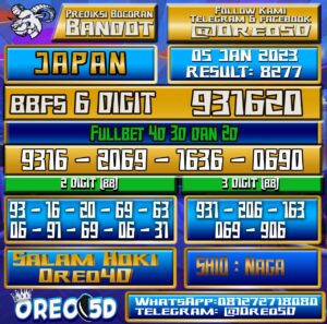 Bocoran Togel JAPAN 5 Januari 2023