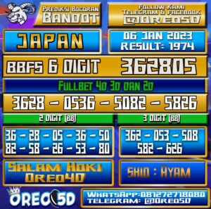 Bocoran Togel JAPAN 6 Januari 2023