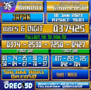 Bocoran Togel JAPAN 18 Januari 2023
