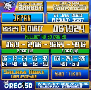 Bocoran Togel JAPAN 21 Januari 2023