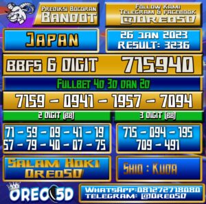 Bocoran Togel JAPAN 26 Januari 2023