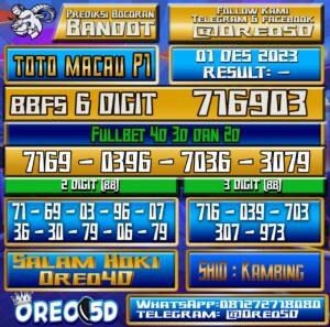 Bocoran Togel TotoMacau P1 1 Januari 2023