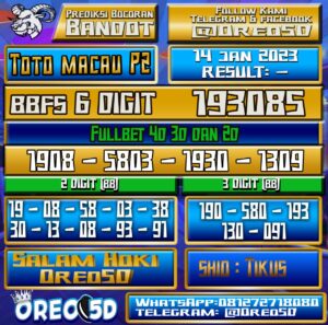 PREDIKSI TOTO MACAU P2 14 Januari 2023