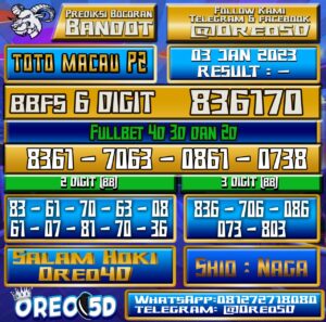 PREDIKSI TOTO MACAU P2 3 Januari 2023