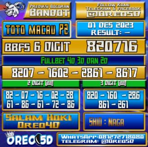 PREDIKSI TOTO MACAU P2 1 Januari 2023