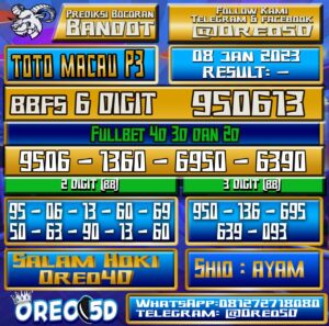 PREDIKSI TOTO MACAU P3 8 Januari 2023