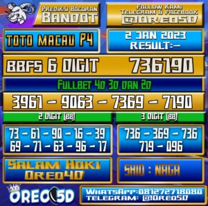 PREDIKSI TOTO MACAU P4 2 Januari 2023