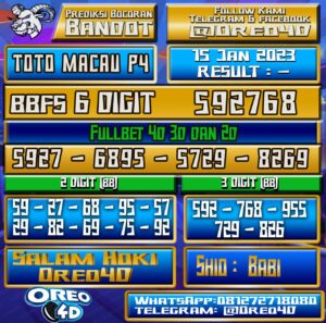 PREDIKSI TOTO MACAU P4 15 Januari 2023
