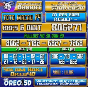 PREDIKSI TOTO MACAU P4 1 Januari 2023