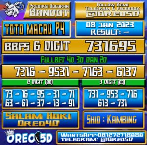 PREDIKSI TOTO MACAU P4 8 Januari 2023