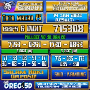 PREDIKSI TOTO MACAU P5 14 Januari 2023