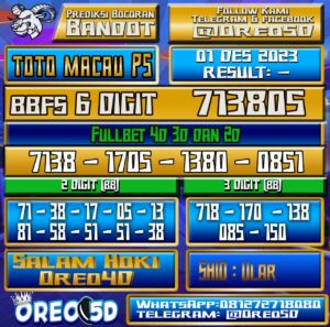 PREDIKSI TOTO MACAU P5 1 Januari 2023