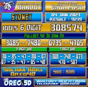 Bocoran Togel SYDNEY 4 Januari 2023