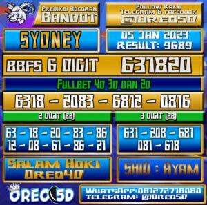 Bocoran Togel SYDNEY 5 Januari 2023