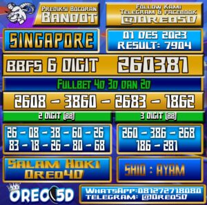 Bocoran Togel SINGAPORE 1 Januari 2023