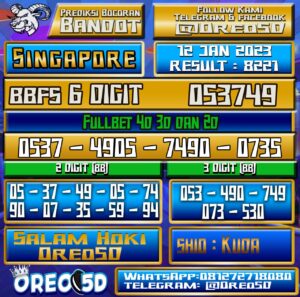 Bocoran Togel SINGAPORE 12 Januari 2023