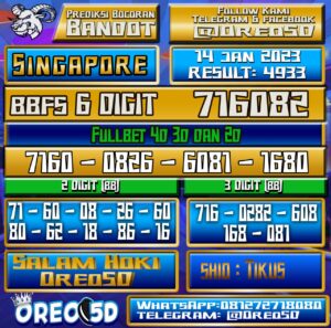 Bocoran Togel SINGAPORE 14 Januari 2023