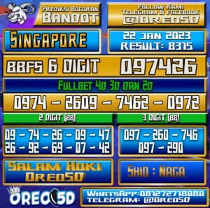 Bocoran Togel SINGAPORE 22 Januari 2023