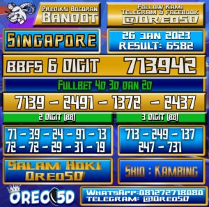 Bocoran Togel SINGAPORE 26 Januari 2023