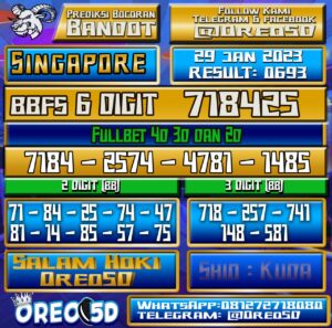 Bocoran Togel SINGAPORE 29 Januari 2023