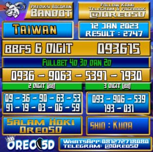 Bocoran Togel TAIWAN 12 Januari 2023