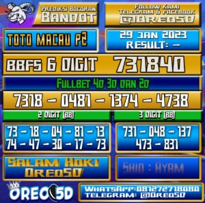 PREDIKSI TOTO MACAU P2 29 Januari 2023