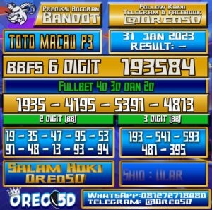 PREDIKSI TOTO MACAU P3 31 Januari 2023