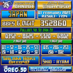 Bocoran Togel JAPAN 01 Februari 2023