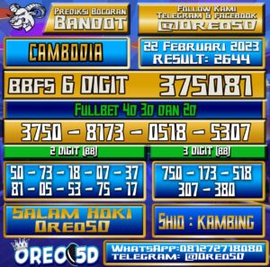 Bocoran Togel Cambodia 22 Februari 2023