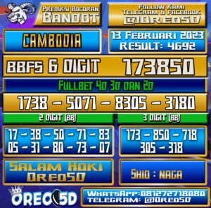 Bocoran Togel Cambodia 12 Februari 2023