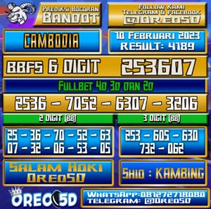 Bocoran Togel Cambodia 10 Februari 2023