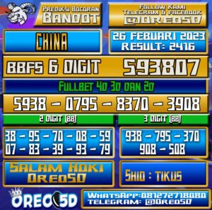 Bocoran Togel China 26 Februari 2023
