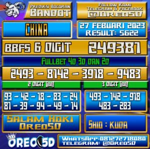 Bocoran Togel China 27 Februari 2023