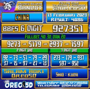 Bocoran Togel China 13 Februari 2023