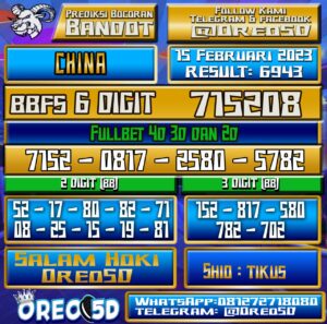 Bocoran Togel China 15   Februari 2023