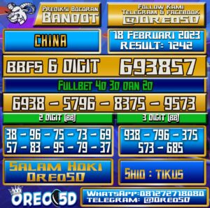 Bocoran Togel China 18 Februari 2023