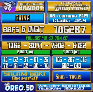 Bocoran Togel China 06 Februari 2023