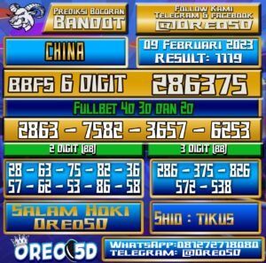 Bocoran Togel China 079 Februari 2023