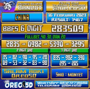 Bocoran Togel China 16 Februari 2023