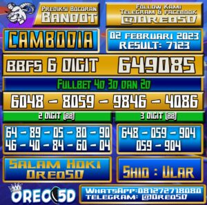 Bocoran Togel Cambodia 02 Februari 2023
