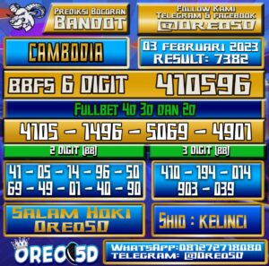 Bocoran Togel Cambodia 03 Februari 2023