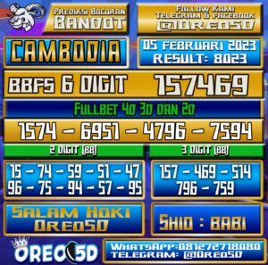 Bocoran Togel Cambodia 05 Februari 2023