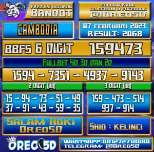 Bocoran Togel Cambodia 07 Februari 2023