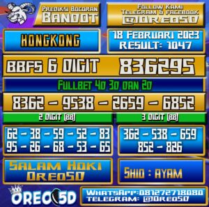 Bocoran Togel Hongkong 18 Februari 2023