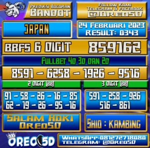 Bocoran Togel JAPAN 24 Februari 2023