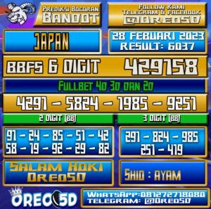 Bocoran Togel JAPAN 28 Februari 2023
